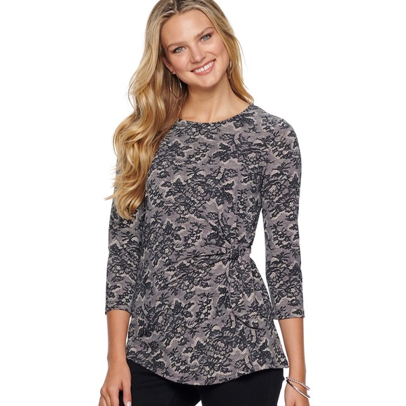 Elle Tops - Elle Floral Knot Waist Top